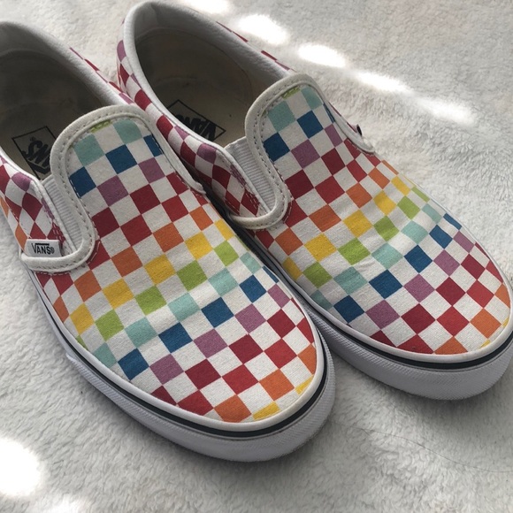 Classic Slip-On (Checkerboard) Rainbow/Tr - Picture 3 of 4